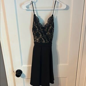 Francesca's Collections Black Lace Mini Dress